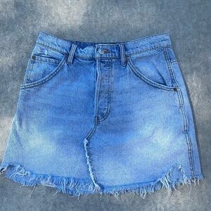 We the Free “Free People” Blue Denim Mini Skirt Size 28